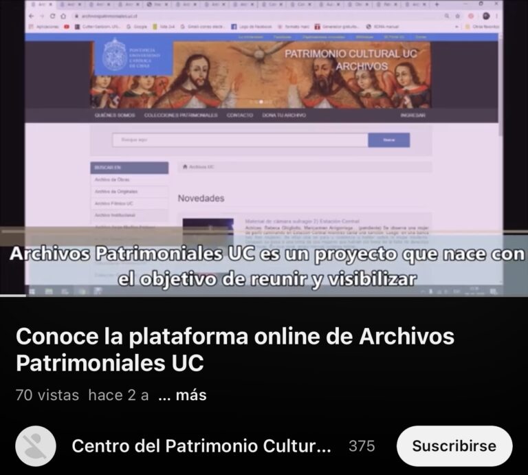 Conoce la plataforma online de Archivos Patrimoniales UC