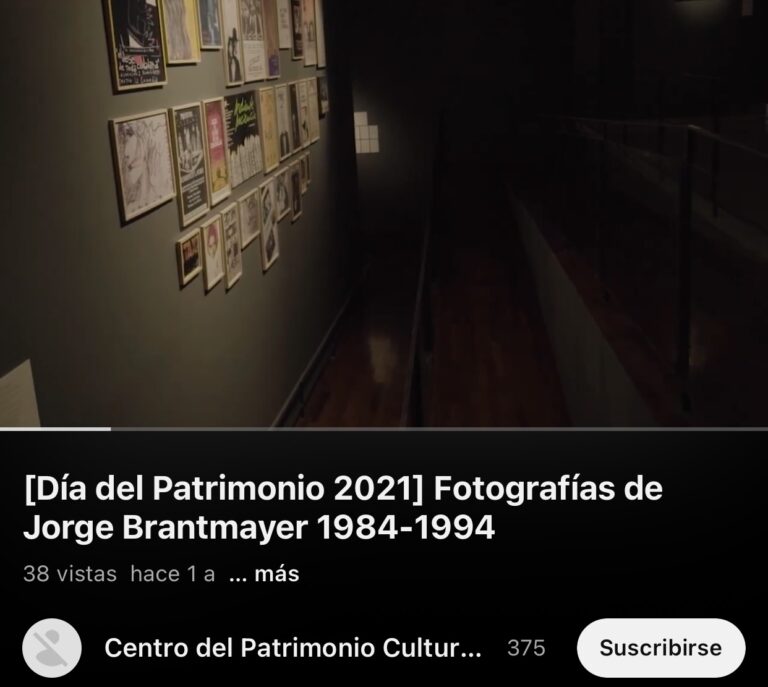 [Día del Patrimonio 2021] Fotografías de Jorge Brantmayer 1984-1994